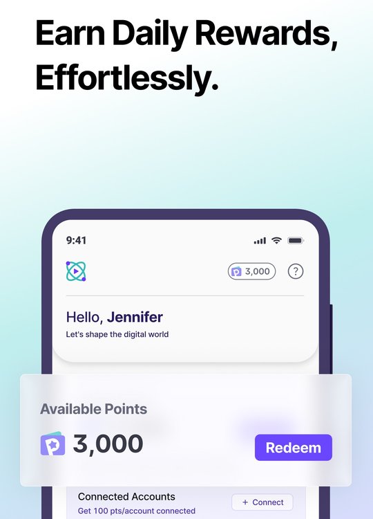 Nielsen Pulse home screen with a points balance and Redeem button